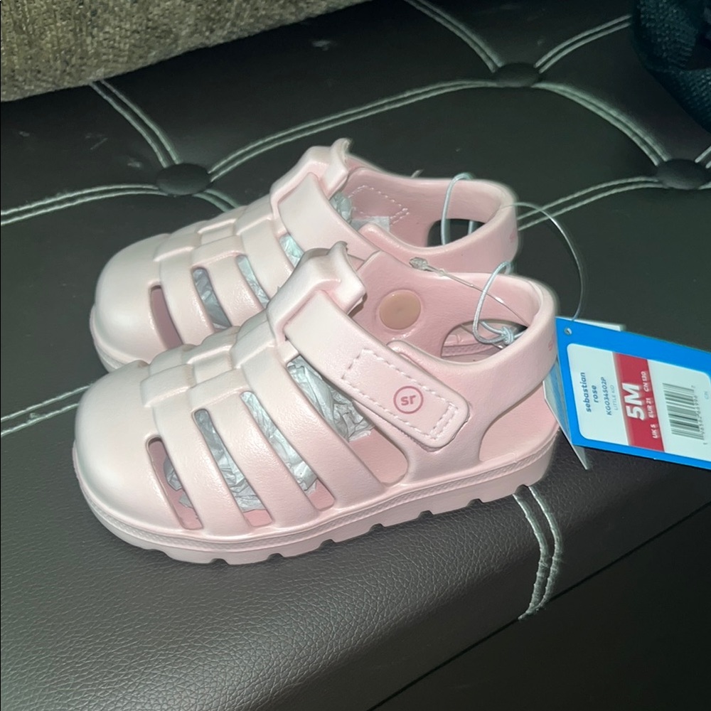Stride Rite Pink Sandals with Adjustable Straps and Rubber Sole